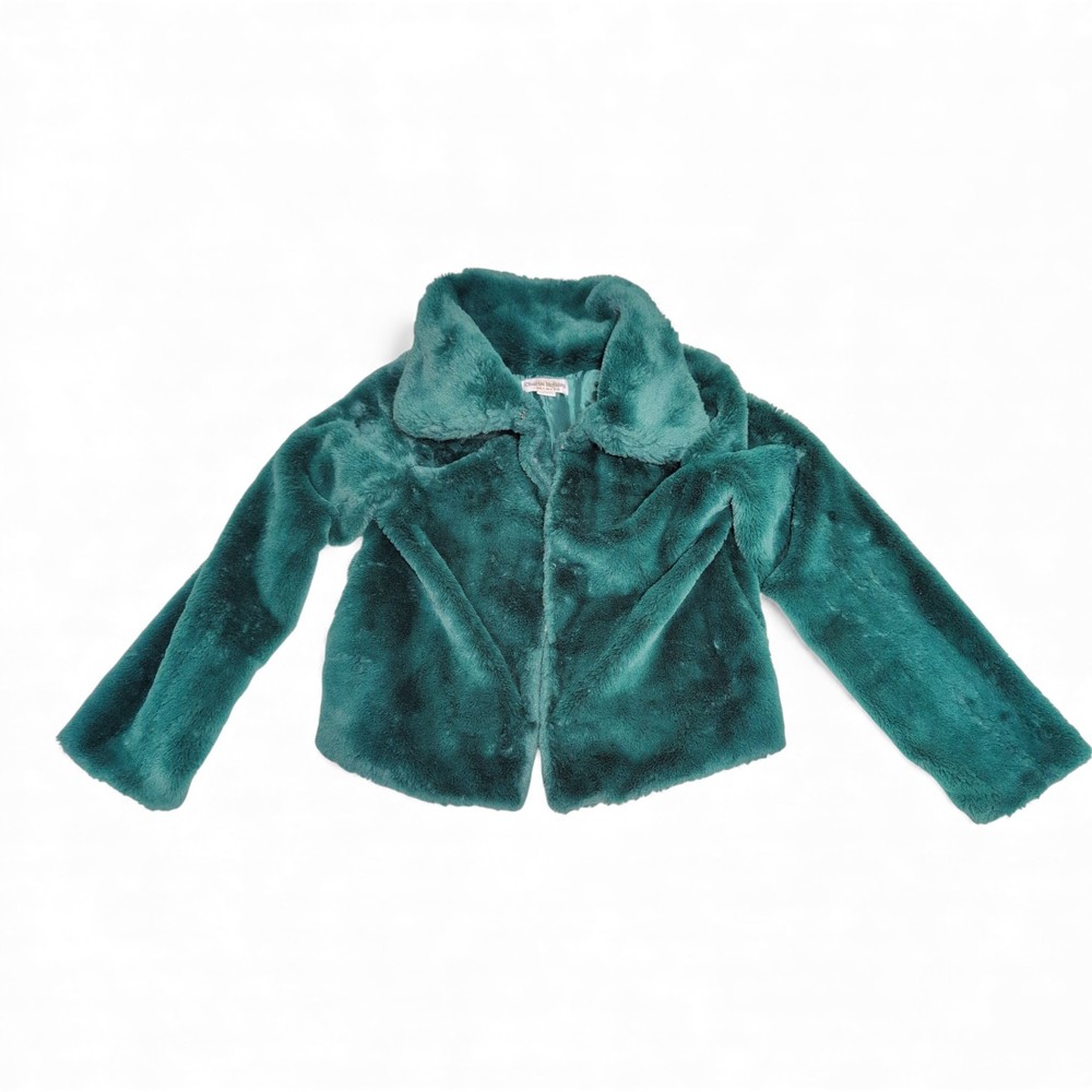 Charlie Holiday Teal Faux Fur Jacket - Size 4‎